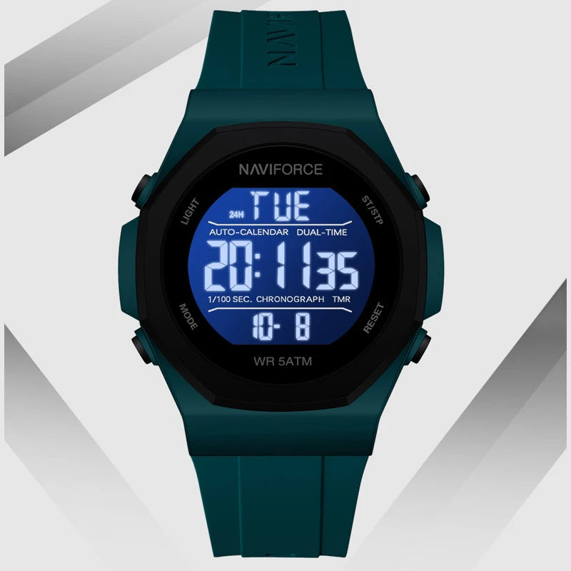 Relógio Masculino Pulseira de Silicone A Prova D'água Naviforce Ocean