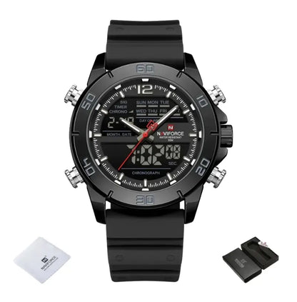 Relógio Masculino Pulseira de Silicone Cronógrafo A Prova D'água Naviforce Sports