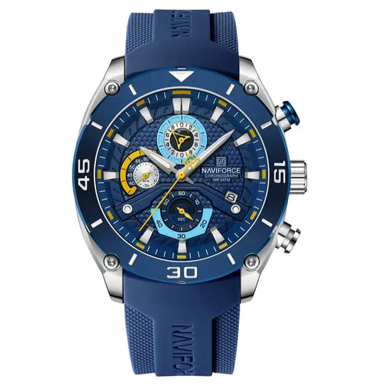 Relógio Masculino Pulseira de Silicone Esportivo Quartzo Naviforce Military