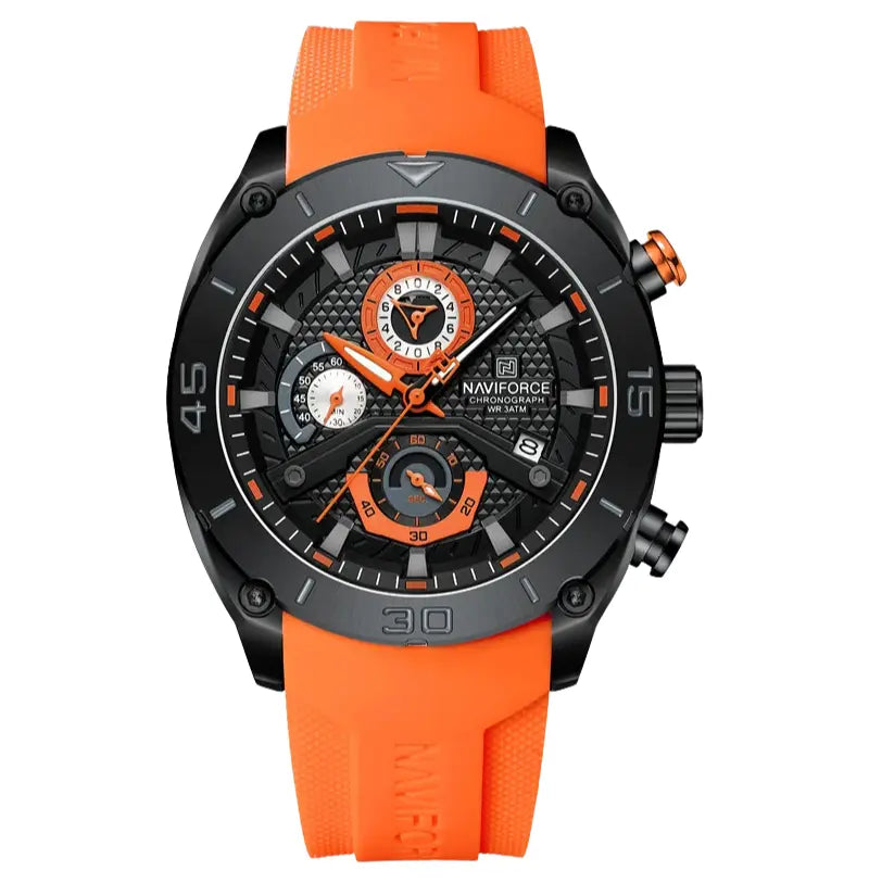 Relógio Masculino Pulseira de Silicone Esportivo Quartzo Naviforce Military