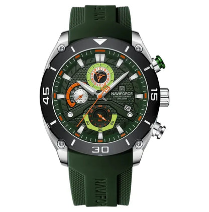Relógio Masculino Pulseira de Silicone Esportivo Quartzo Naviforce Military