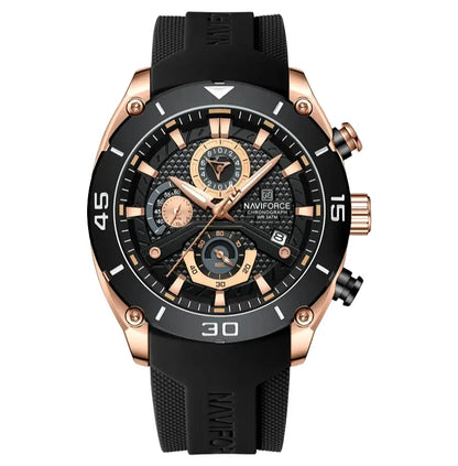 Relógio Masculino Pulseira de Silicone Esportivo Quartzo Naviforce Military