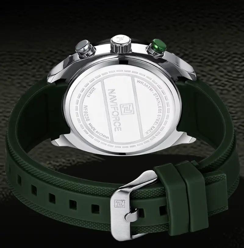 Relógio Masculino Pulseira de Silicone Esportivo Quartzo Naviforce Military