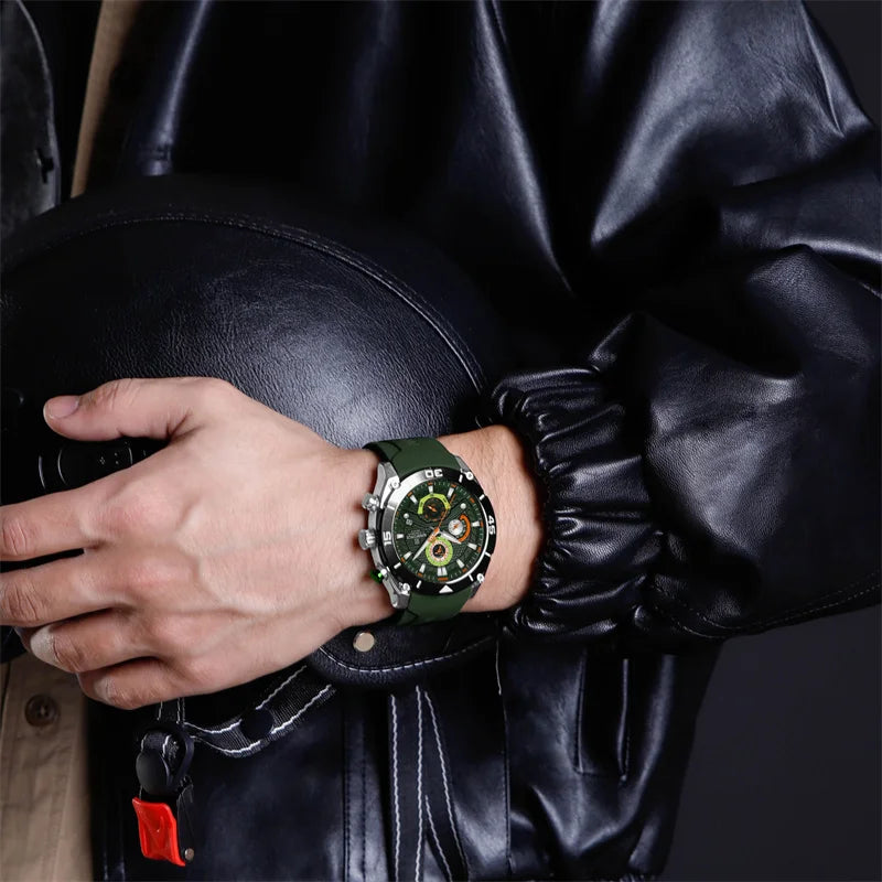 Relógio Masculino Pulseira de Silicone Esportivo Quartzo Naviforce Military