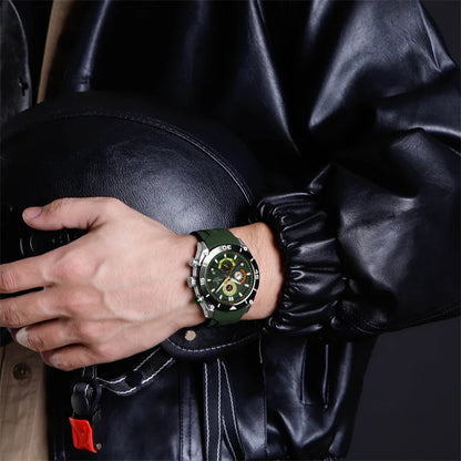 Relógio Masculino Pulseira de Silicone Esportivo Quartzo Naviforce Military