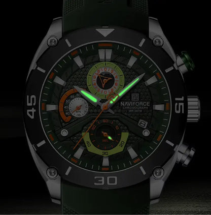 Relógio Masculino Pulseira de Silicone Esportivo Quartzo Naviforce Military