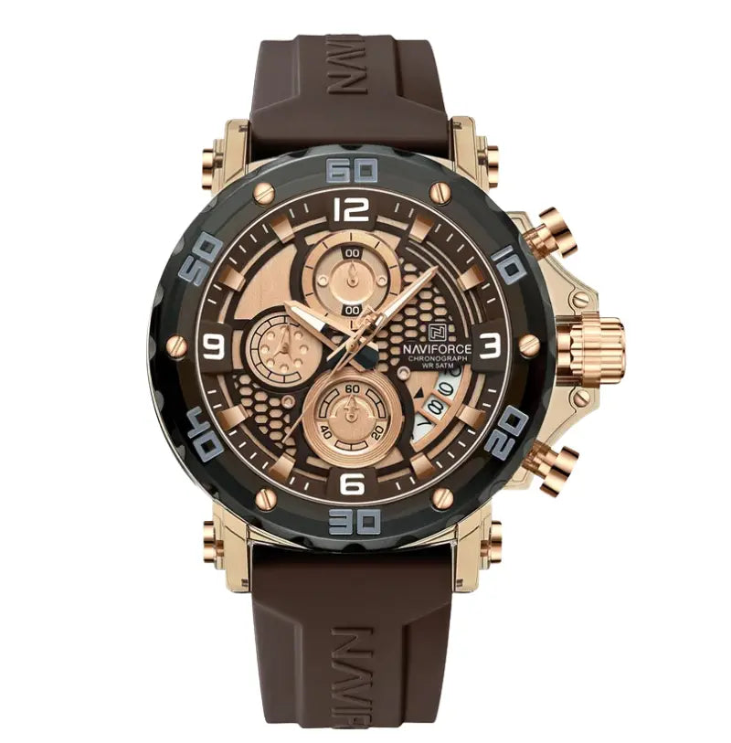 Relógio Masculino Pulseira de Silicone Quartzo 5ATM Naviforce Trend