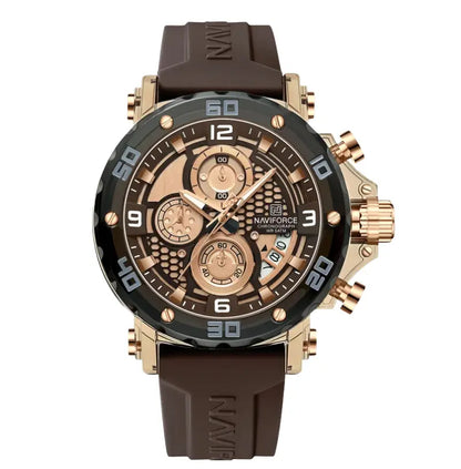 Relógio Masculino Pulseira de Silicone Quartzo 5ATM Naviforce Trend