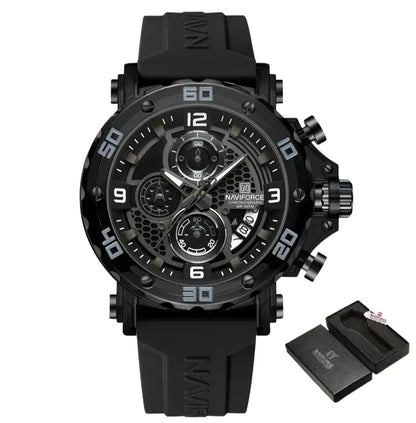 Relógio Masculino Pulseira de Silicone Quartzo 5ATM Naviforce Trend