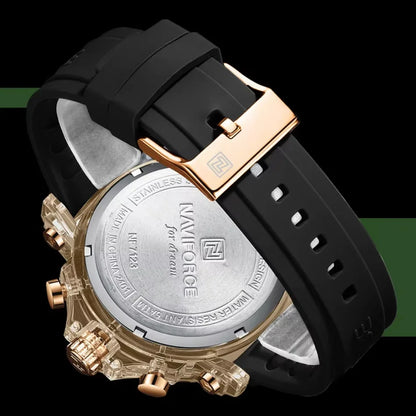 Relógio Masculino Pulseira de Silicone Quartzo 5ATM Naviforce Trend