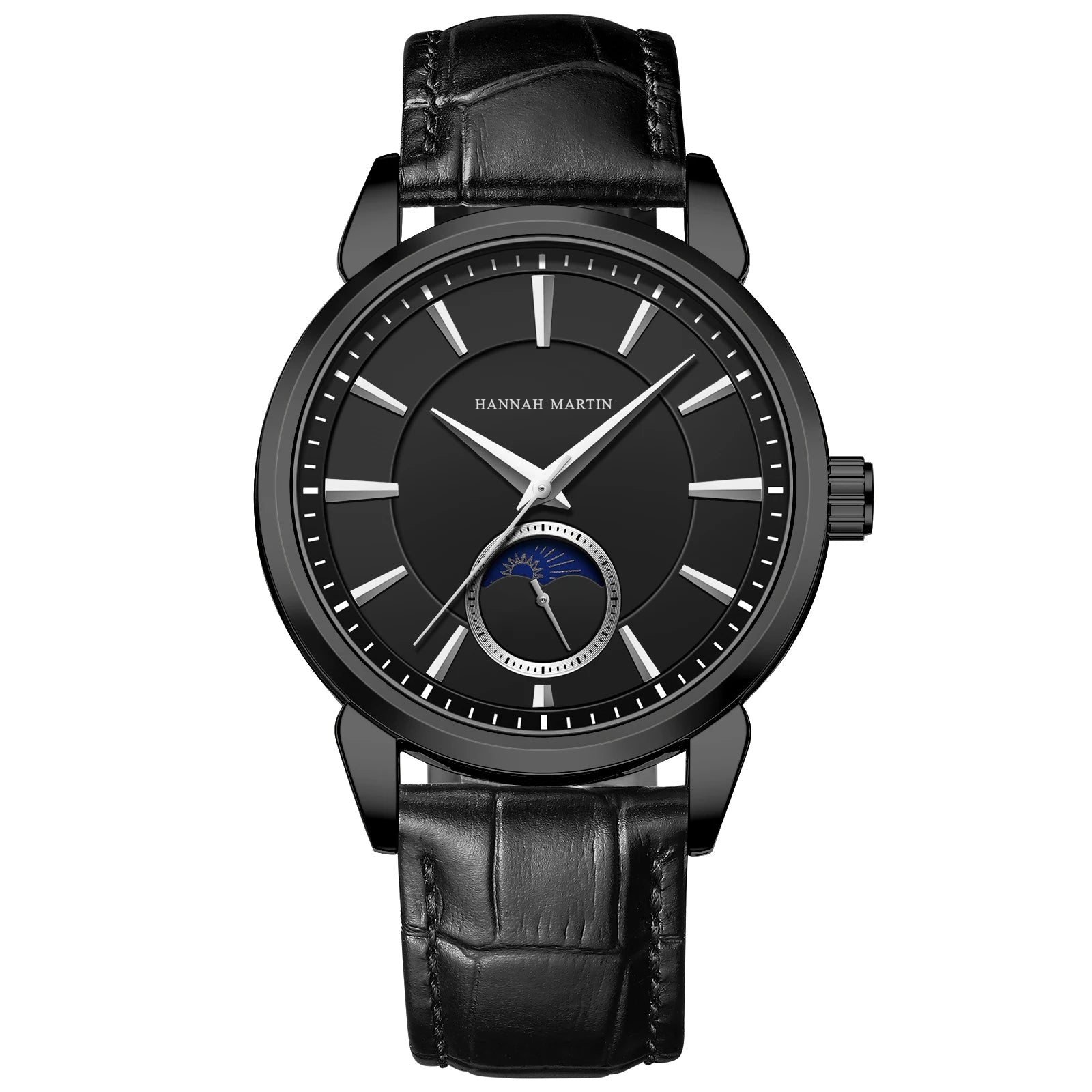 Relógio Masculino Pulseira em Couro Quartzo Hannah Martin Moon