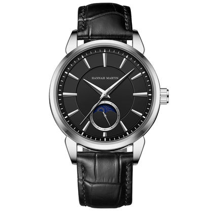Relógio Masculino Pulseira em Couro Quartzo Hannah Martin Moon