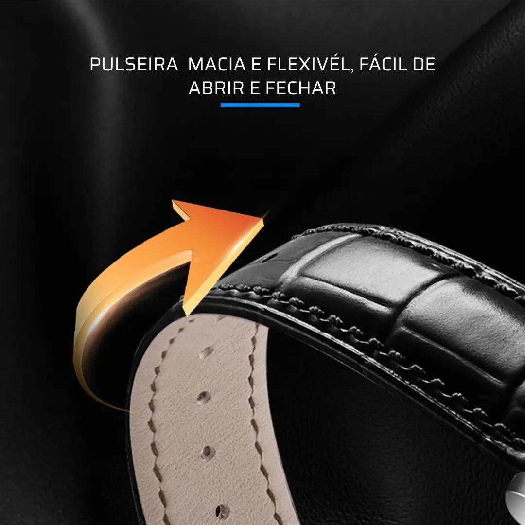 Relógio Masculino Pulseira em Couro Quartzo Hannah Martin Moon