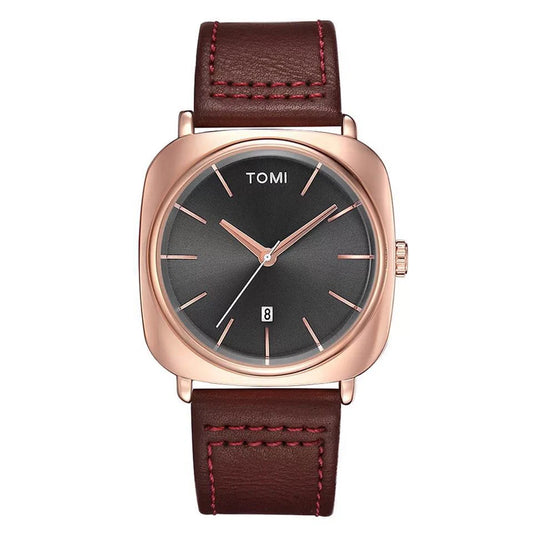 Relógio Masculino Quadrado Pulseira de Couro Proteo