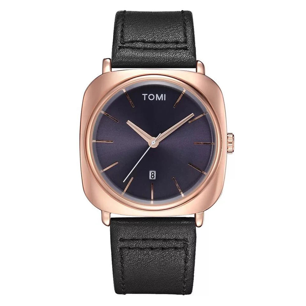 Relógio Masculino Quadrado Pulseira de Couro Proteo