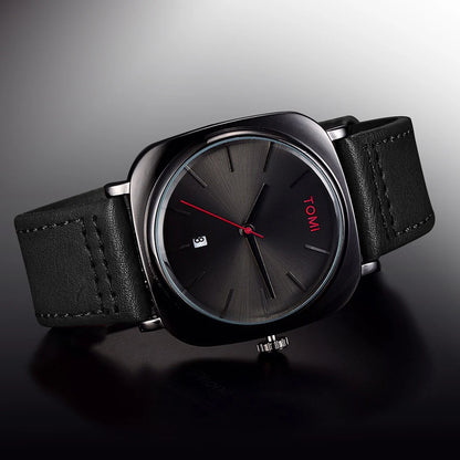Relógio Masculino Quadrado Pulseira de Couro Proteo