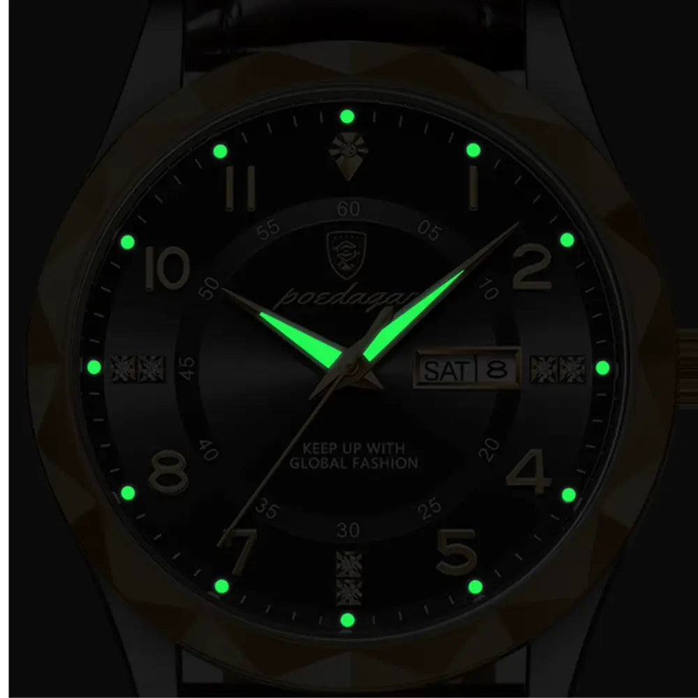 Relógio Masculino Quartzo a Prova D'água Poedagar Luxury