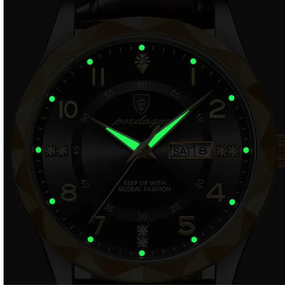 Relógio Masculino Quartzo a Prova D'água Poedagar Luxury