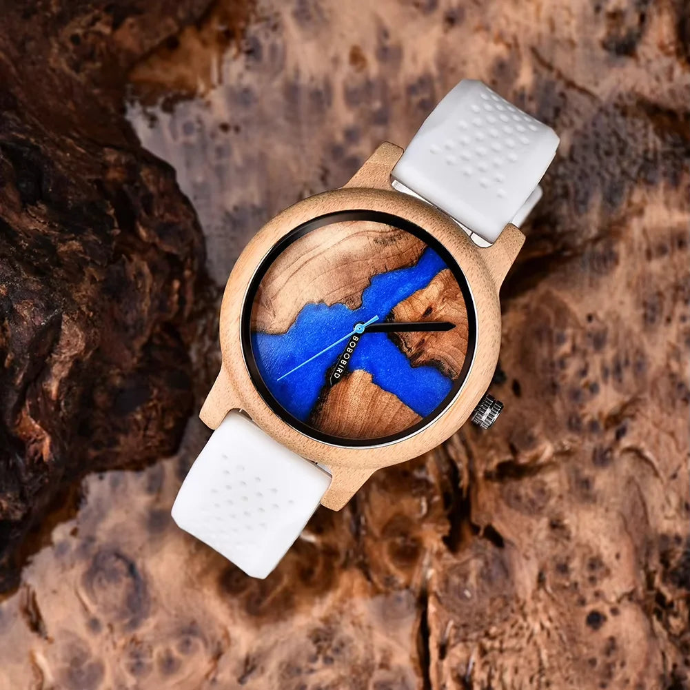 Relógio Masculino com Caixa em Madeira Quartzo Bobo Bird Colored Wood