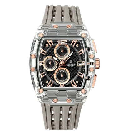 Relógio Masculino com Pulseira de Silicone Cronógrafo Naviforce Energy