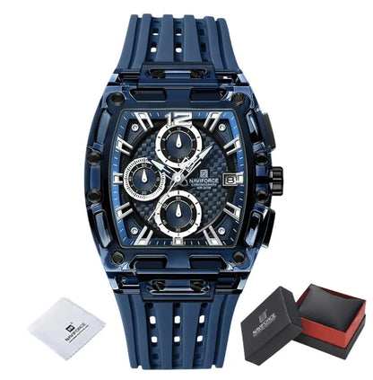 Relógio Masculino com Pulseira de Silicone Cronógrafo Naviforce Energy