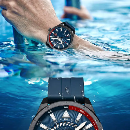 Relógio Masculino com Pulseira em Silicone A Prova D'água Curren Brand