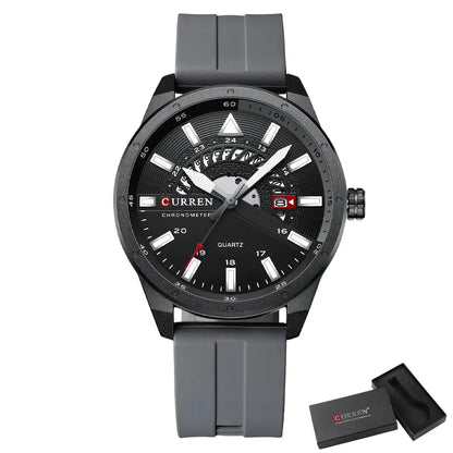 Relógio Masculino com Pulseira em Silicone A Prova D'água Curren Brand