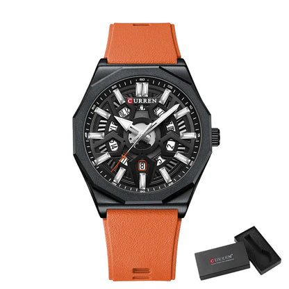 Relógio Masculino com Pulseira em Silicone Quartzo Curren Creative