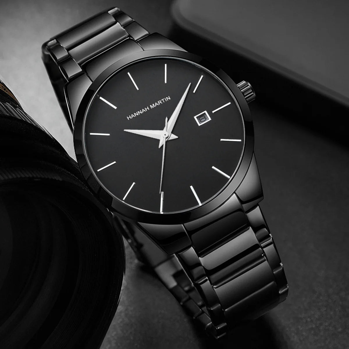 Relógio Masculino em Aço Inox Quartzo Hannah Martin Black