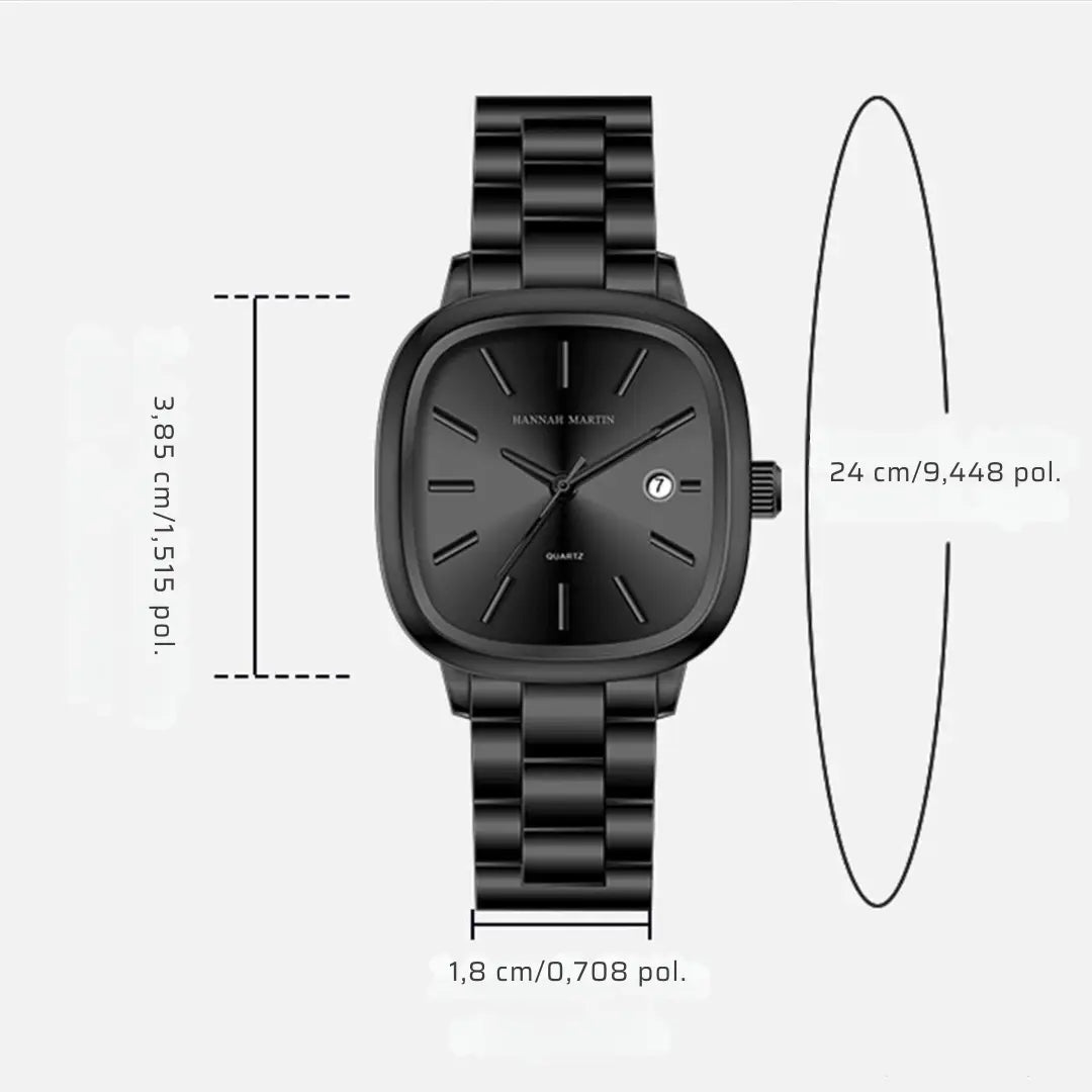 Relógio Masculino em Aço Inox e Quartzo Hannah Martin Diamond