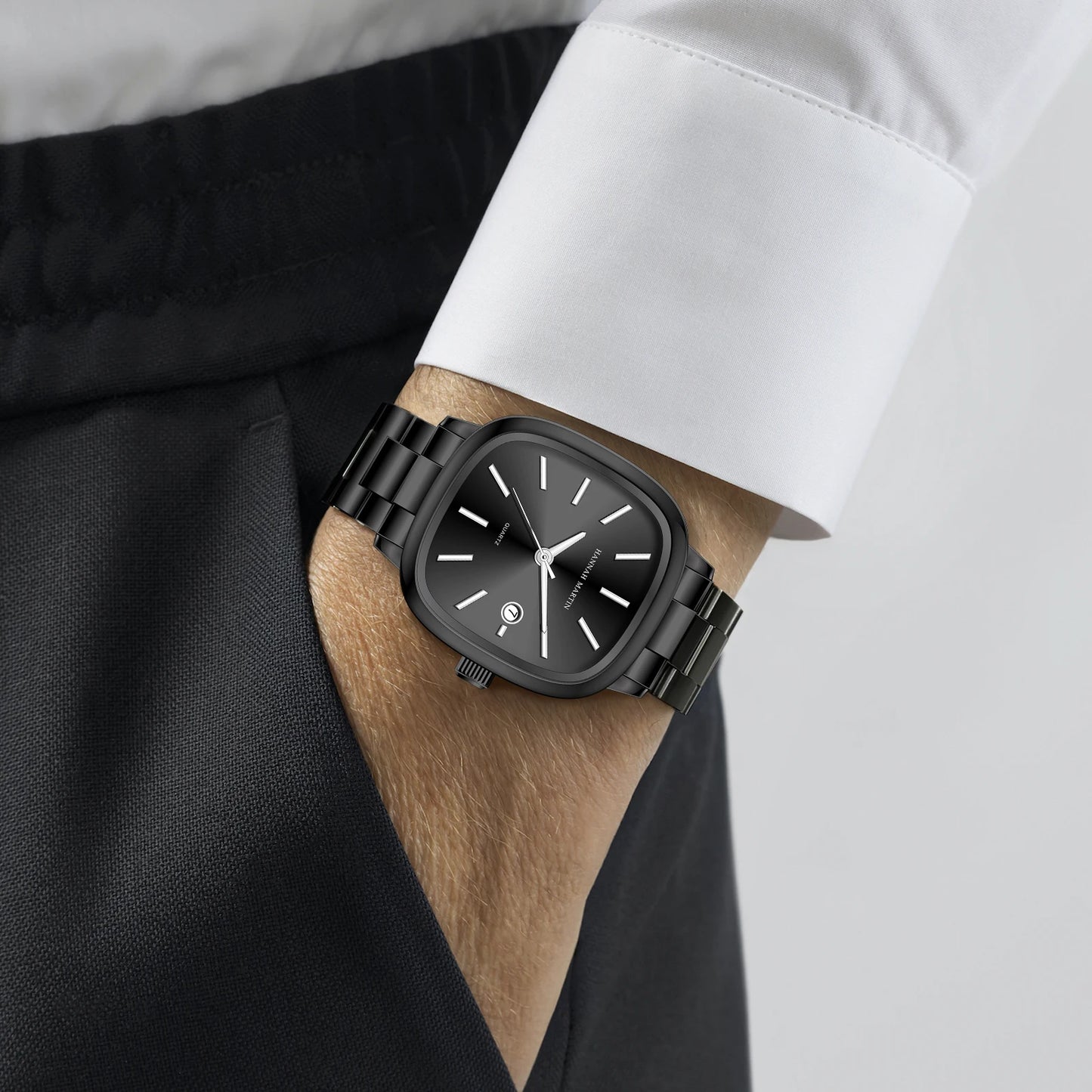 Relógio Masculino em Aço Inox e Quartzo Hannah Martin Diamond