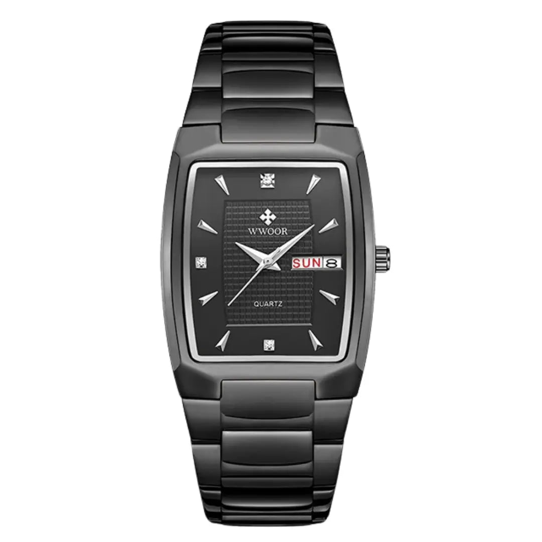 Relógio Masculino em Aço Quartzo Quadrado WWOOR Lux