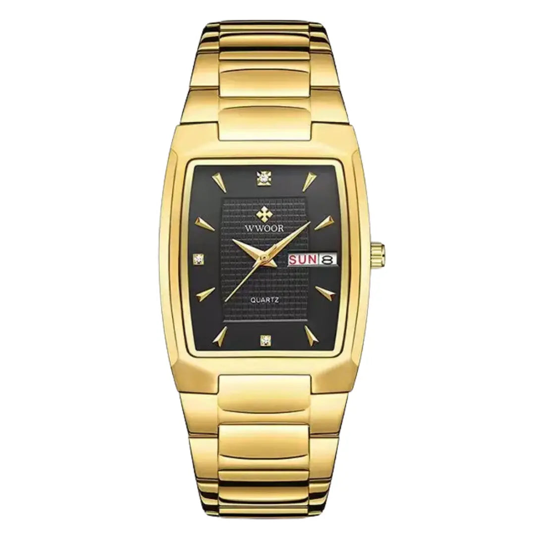 Relógio Masculino em Aço Quartzo Quadrado WWOOR Lux