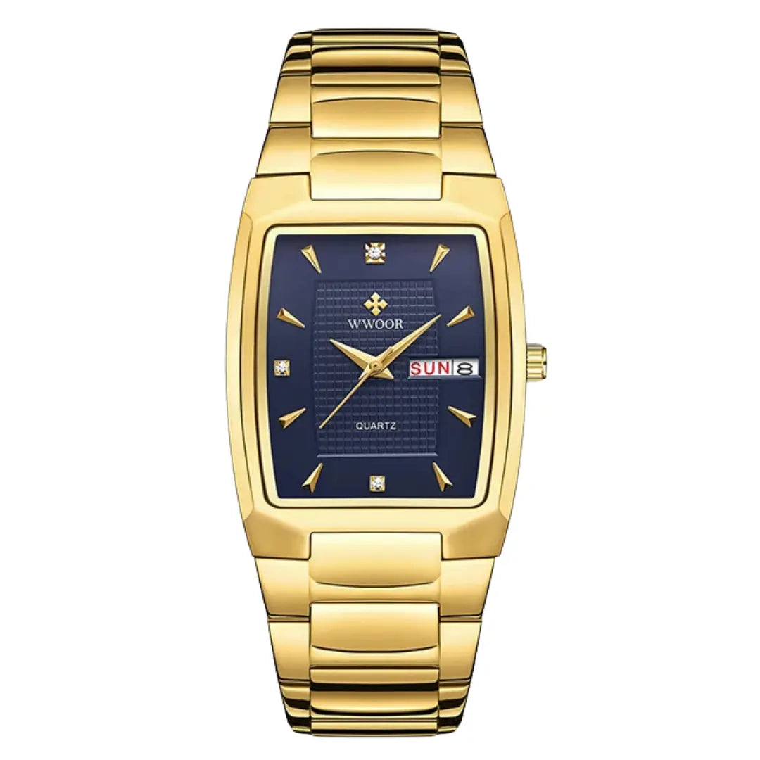 Relógio Masculino em Aço Quartzo Quadrado WWOOR Lux