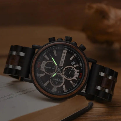 Relógio Masculino em Madeira Bobo Bird Lux