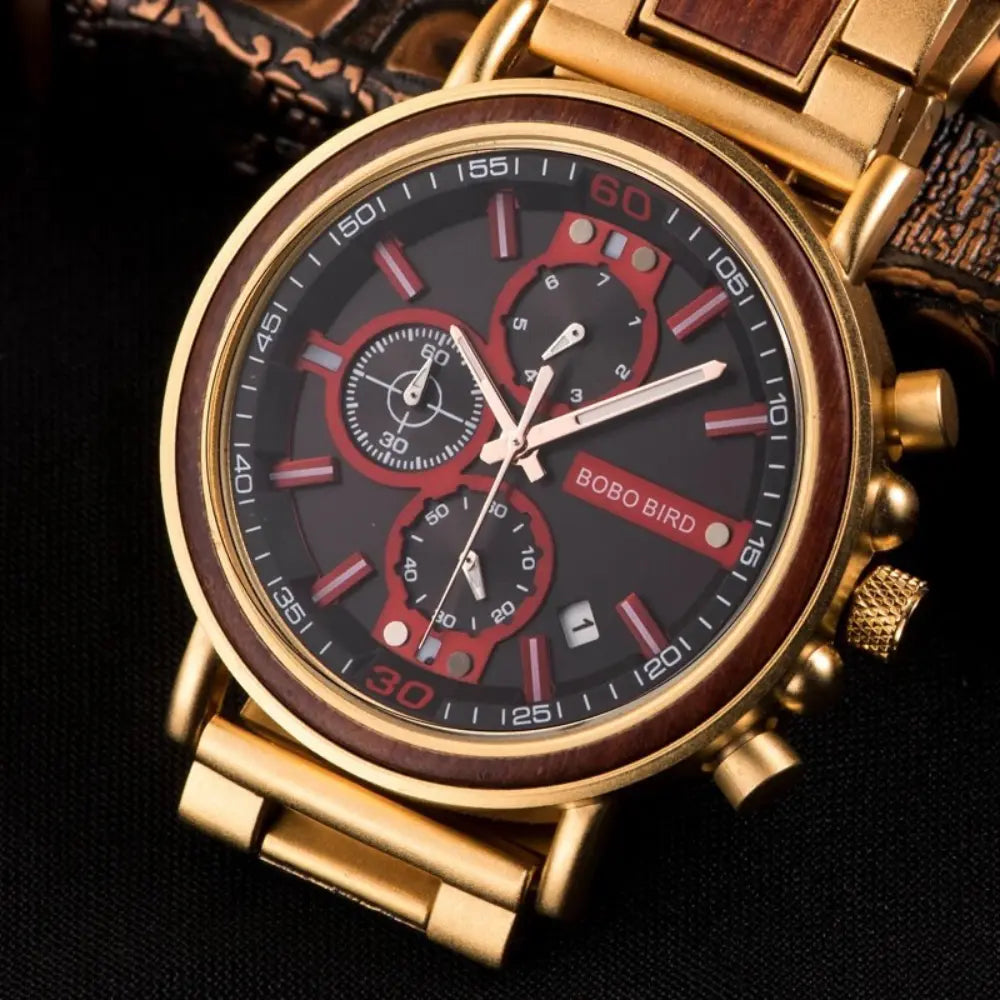 Relógio Masculino em Madeira Bobo Bird Lux