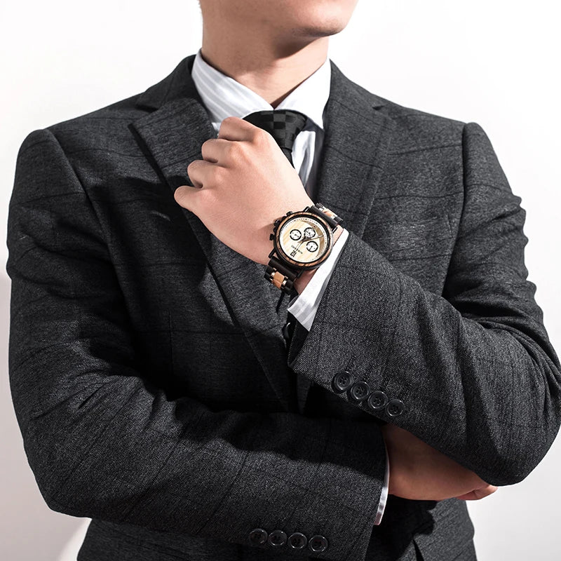 Relógio Masculino em Madeira Bobo Bird Lux