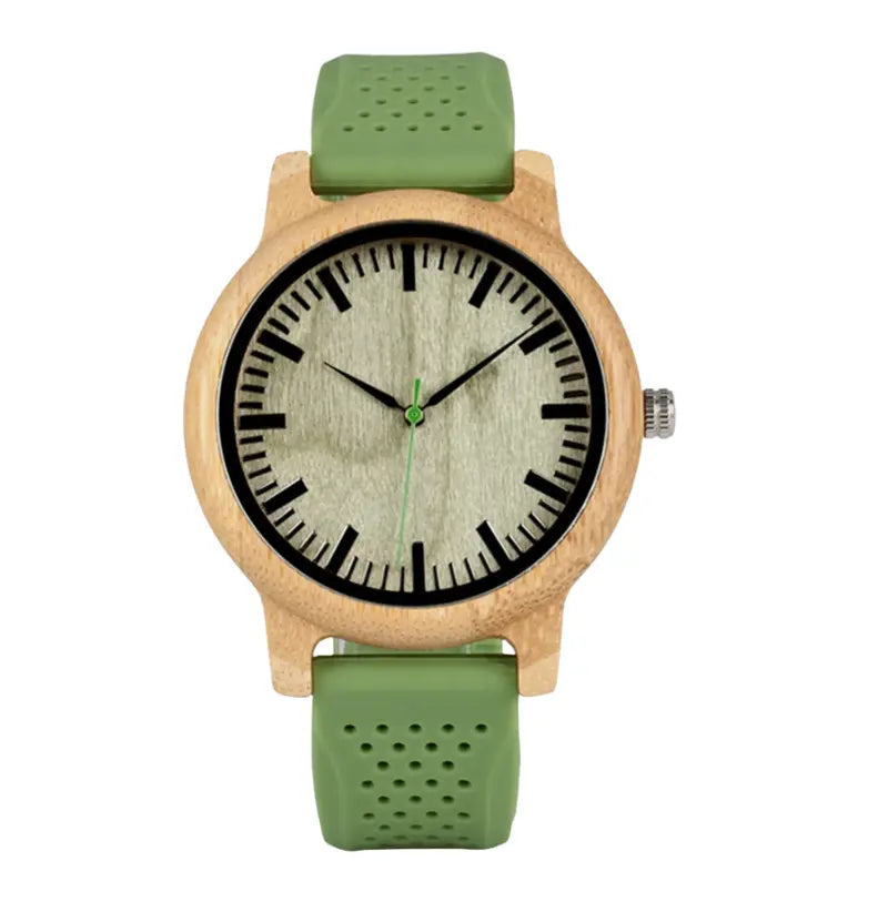 Relógio Masculino em Madeira Quartzo Bobo Bird Bamboo (+ Brinde)