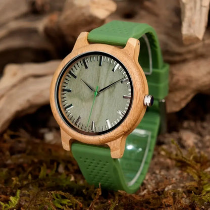 Relógio Masculino em Madeira Quartzo Bobo Bird Bamboo (+ Brinde)