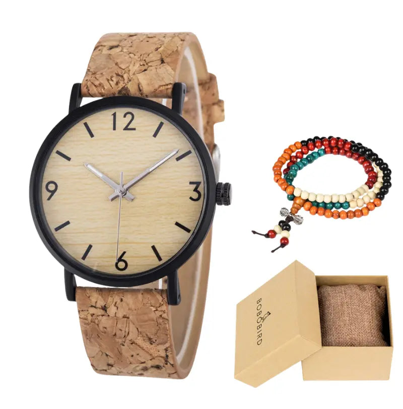 Relógio Masculino em Madeira Quartzo Bobo Bird Bamboo (+ Brinde)