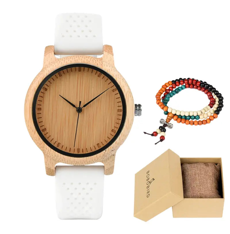 Relógio Masculino em Madeira Quartzo Bobo Bird Bamboo (+ Brinde)