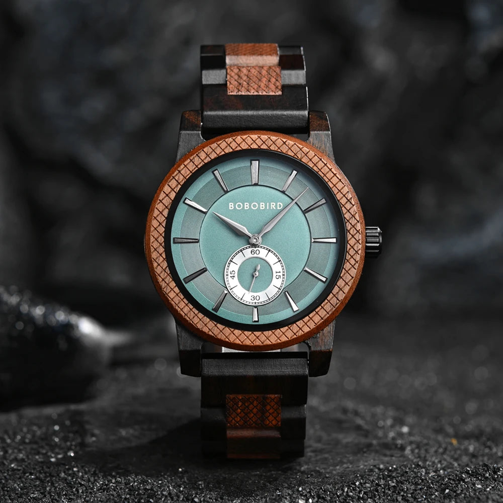 Relógio Masculino em Madeira Quartzo Bobo Bird Business