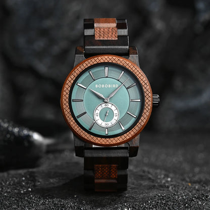Relógio Masculino em Madeira Quartzo Bobo Bird Business