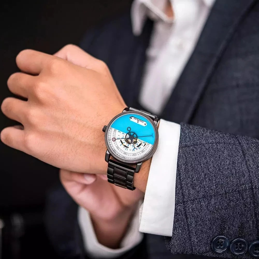 Relógio Masculino em Madeira e Aço Mecânico Bobo Bird Compass
