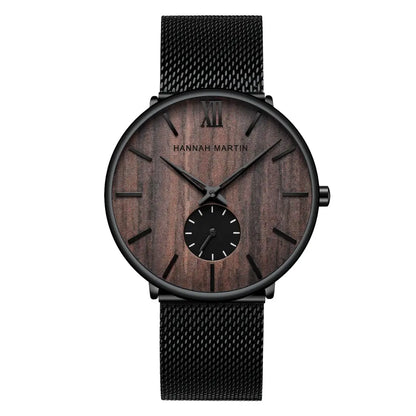 Relógio Masculino em Quartzo Hannah Martin Wooden