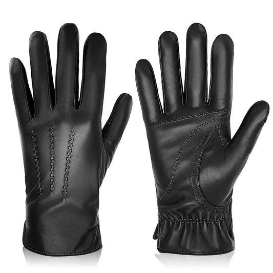 Luva Masculina de Couro Preta - Orion
