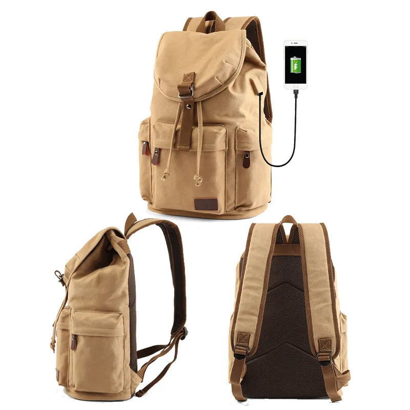 Mochila Masculina de Lona Marrom - Orion