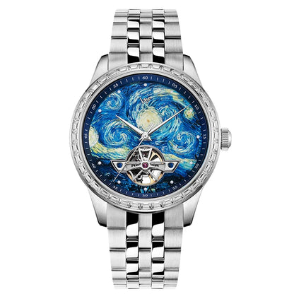 Relógio Masculino Aço Inox Welly Merck Painting