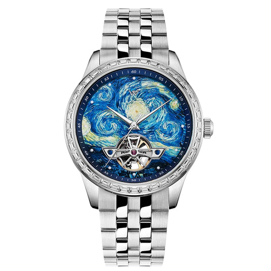 Relógio Masculino Aço Inox Welly Merck Painting