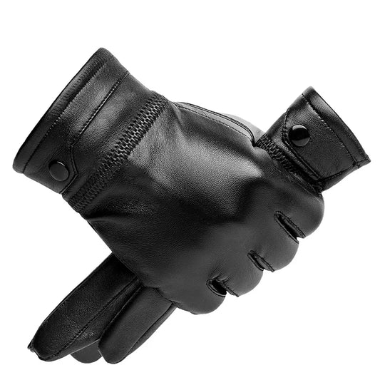 Luva Masculina de Couro Preta - Orion